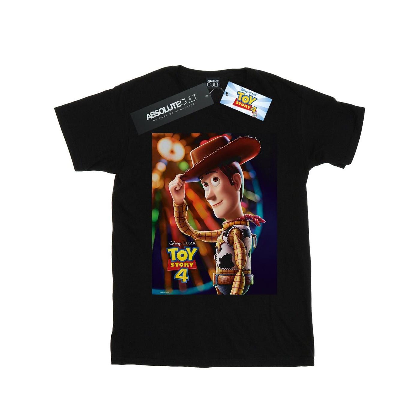 Toy Story 4 Woody Poster Tshirt Herren Schwarz 3XL von Disney