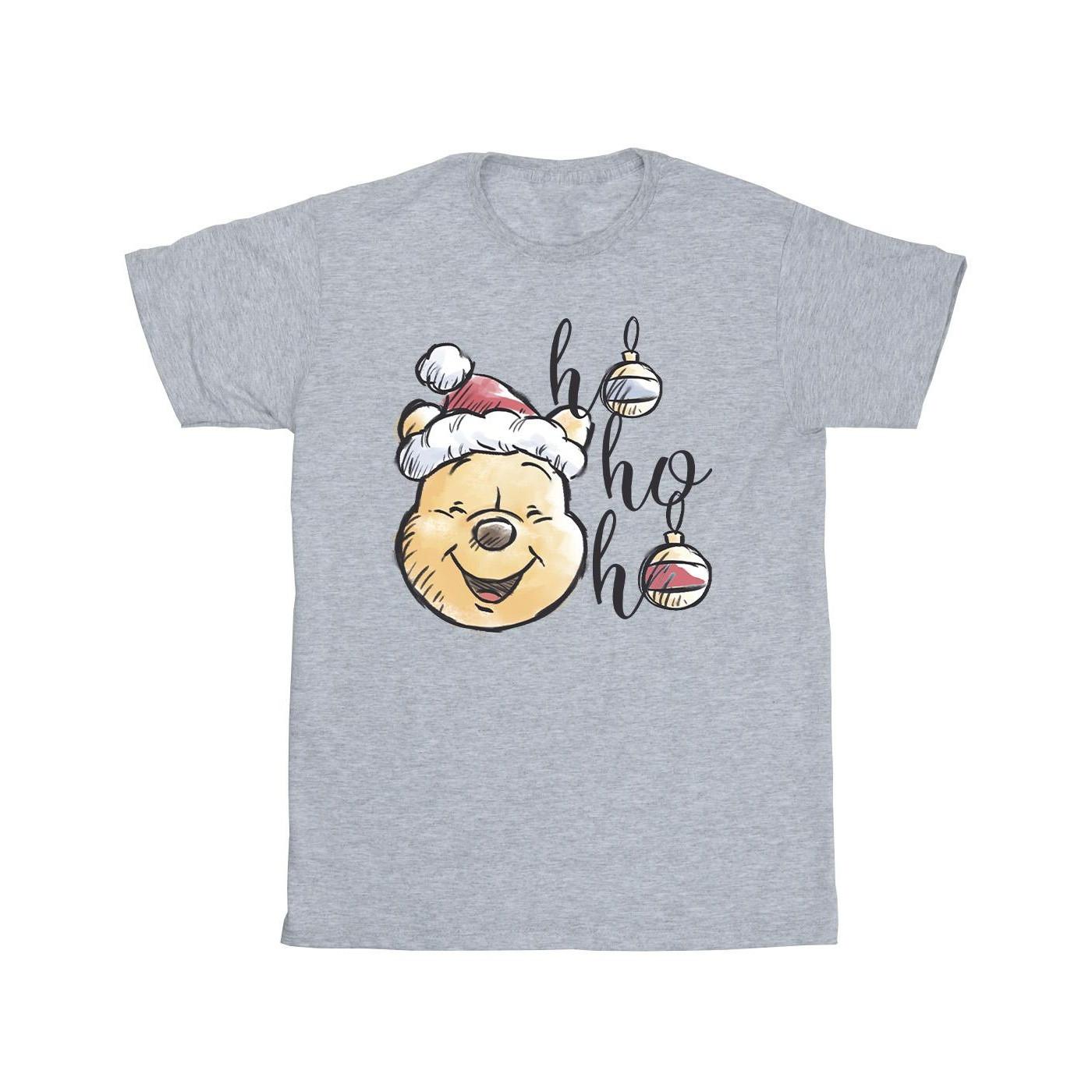 Winnie The Pooh Ho Ho Ho Baubles Tshirt Mädchen Grau 128 von Disney