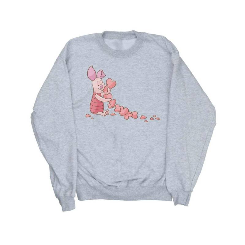 Winnie The Pooh Piglet Chain Of Hearts Sweatshirt Unisex Grau 128 von Disney