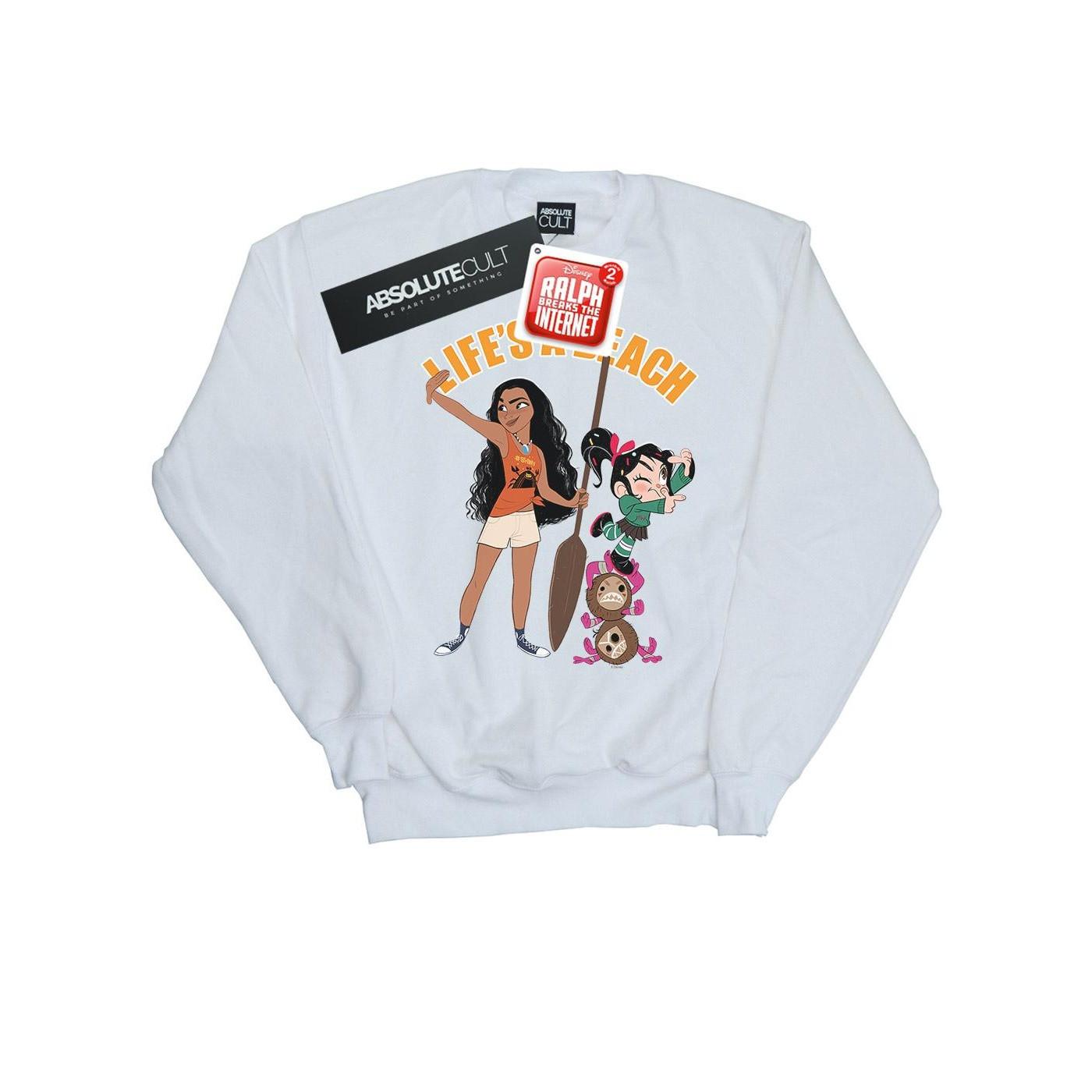 Wreck It Ralph Moana And Vanellope Sweatshirt Herren Weiss 4XL von Disney