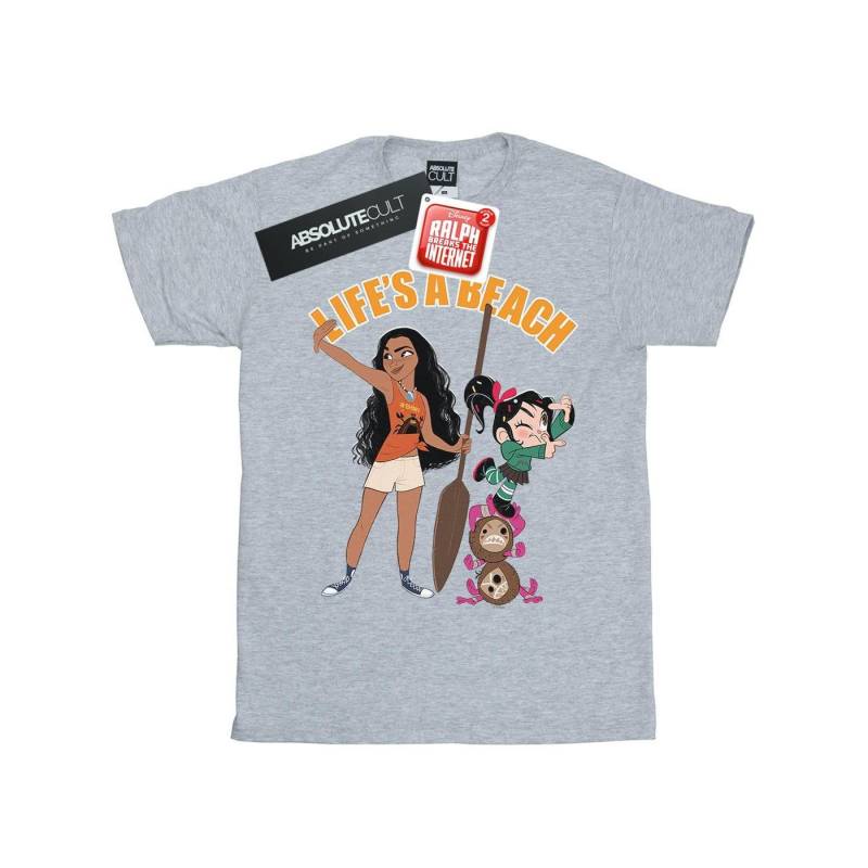 Wreck It Ralph Moana And Vanellope Tshirt Jungen Grau 140/146 von Disney