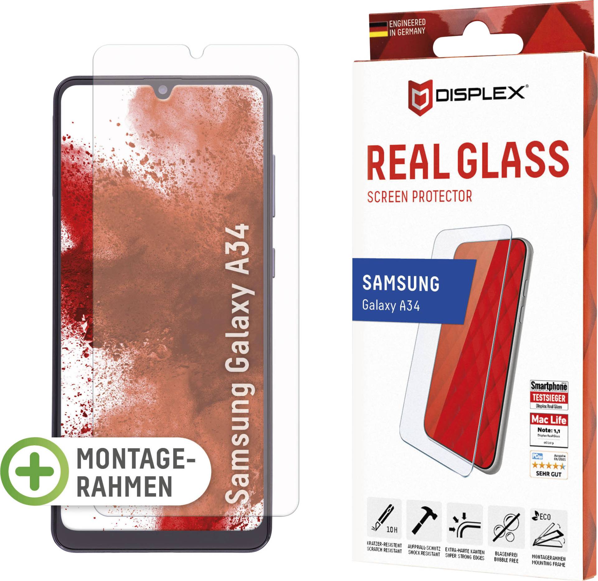 Displex Displayschutzfolie »Real Glass Samsung Galaxy A34 5G«, für Samsung Galaxy A34 5G von Displex