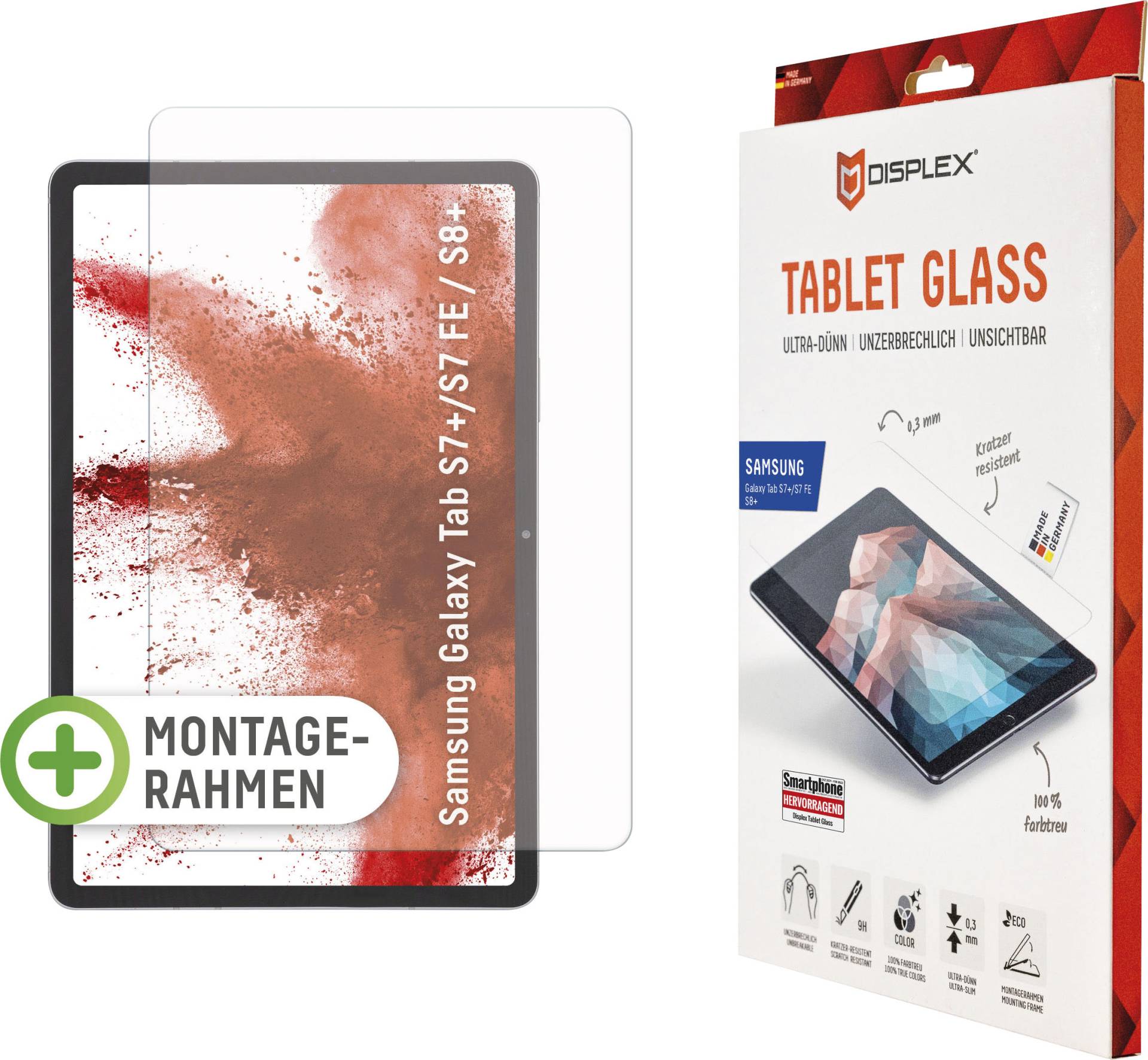 Displex Displayschutzfolie »Tablet Glass Samsung Galaxy Tab S7+/S7 FE«, für Samsung Galaxy Tab S7+/S7 FE-Samsung Galaxy Tab S8+ von Displex