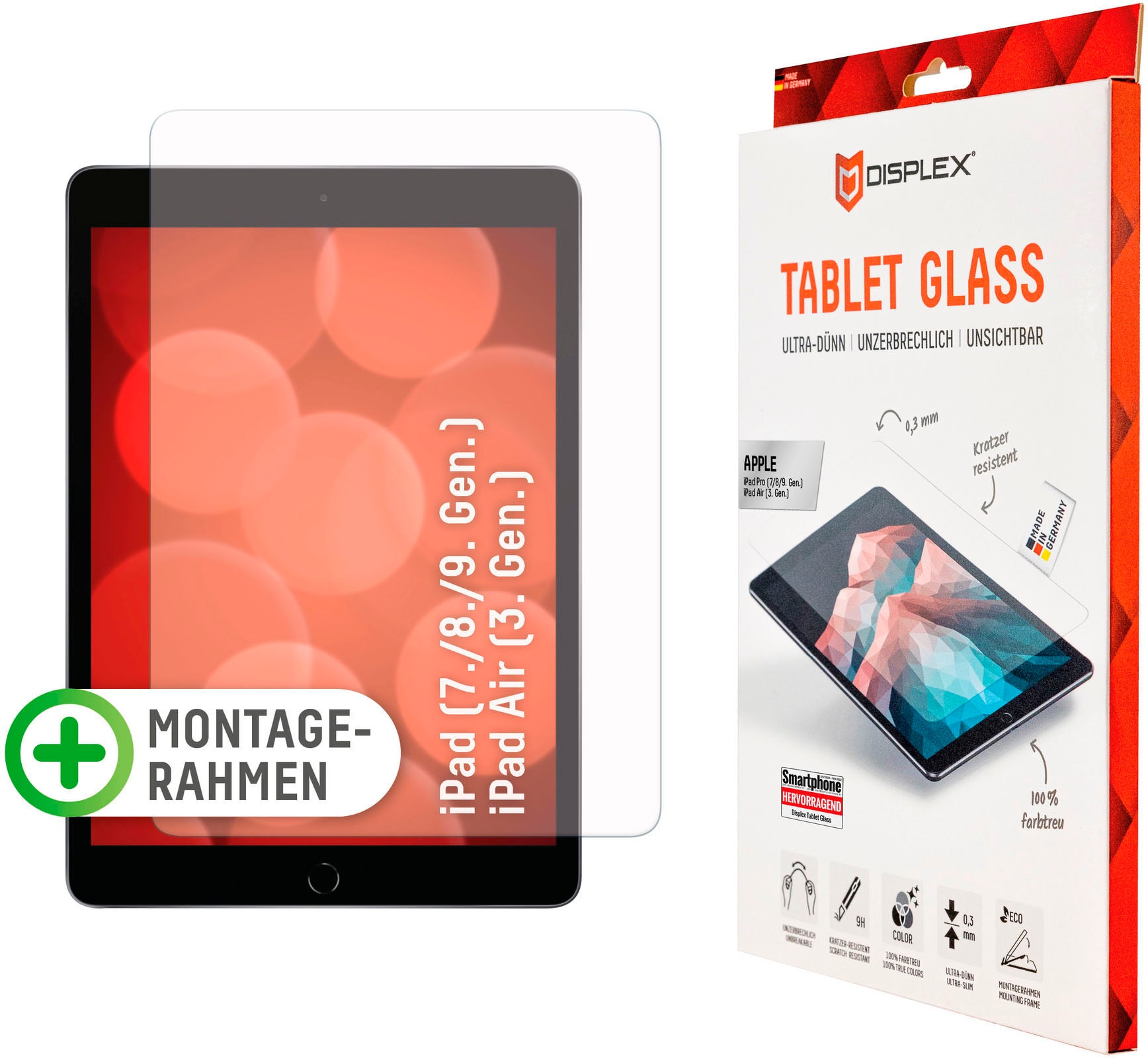 Displex Displayschutzfolie »Tablet Glass iPad (7/8/9 Gen)/Air (3. Gen)«, für iPad (7/8/9 Gen)/Air (3. Gen) von Displex