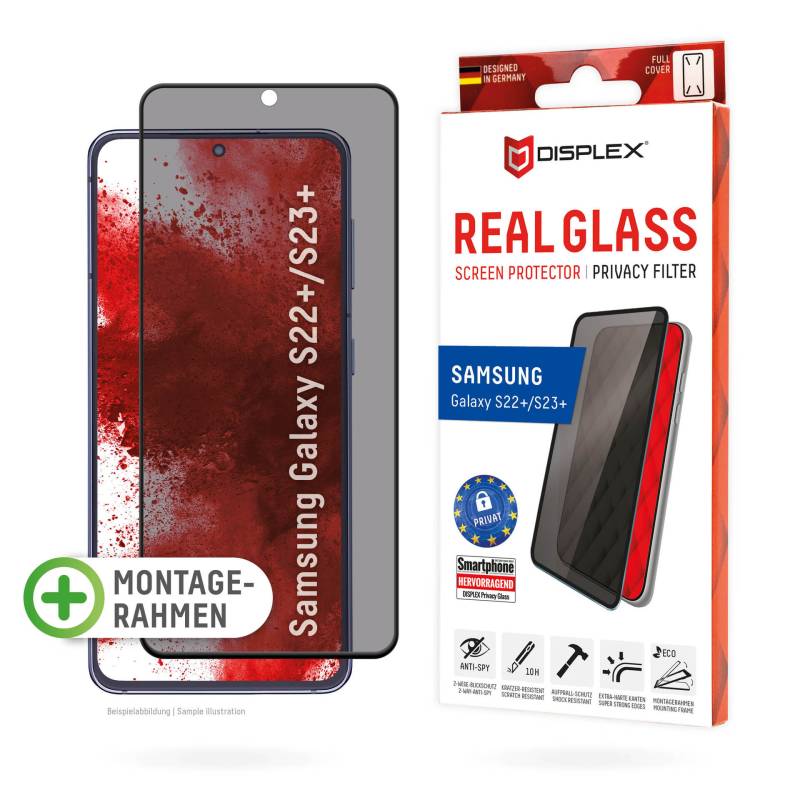 Displex Displayschutzglas »Privacy Glass FC - Samsung Galaxy S22+/S23+«, Blickschutz Displayschutzfolie Displayschutz kratzer-resistent 10H von Displex