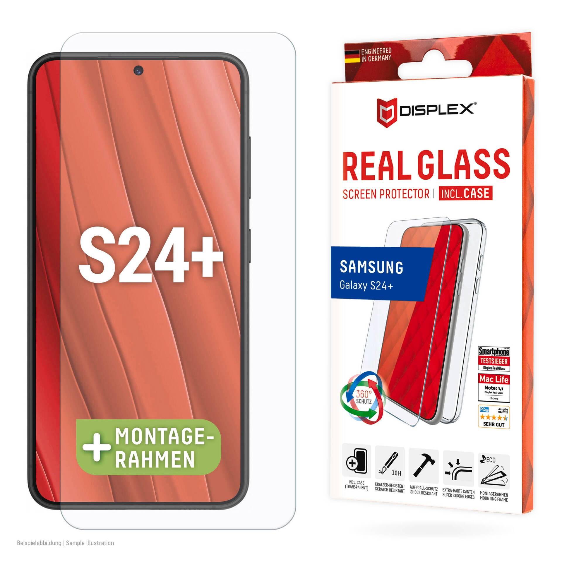 Displex Displayschutzglas »Real Glass + Case«, für Samsung Galaxy S24+-Samsung Galaxy S25+, Displayschutzfolie Displayschutz Rundumschutz 360 Grad splitterfest von Displex