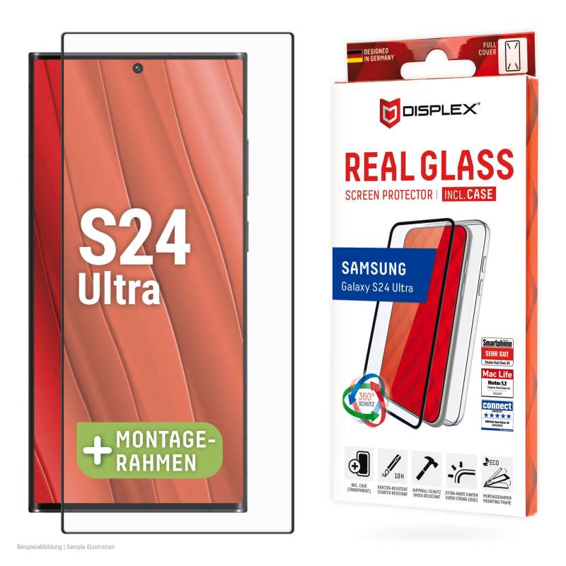 Displex Displayschutzglas »Real Glass + Case«, für Samsung Galaxy S24 Ultra, Displayschutzfolie Displayschutz Rundumschutz 360 Grad splitterfest von Displex