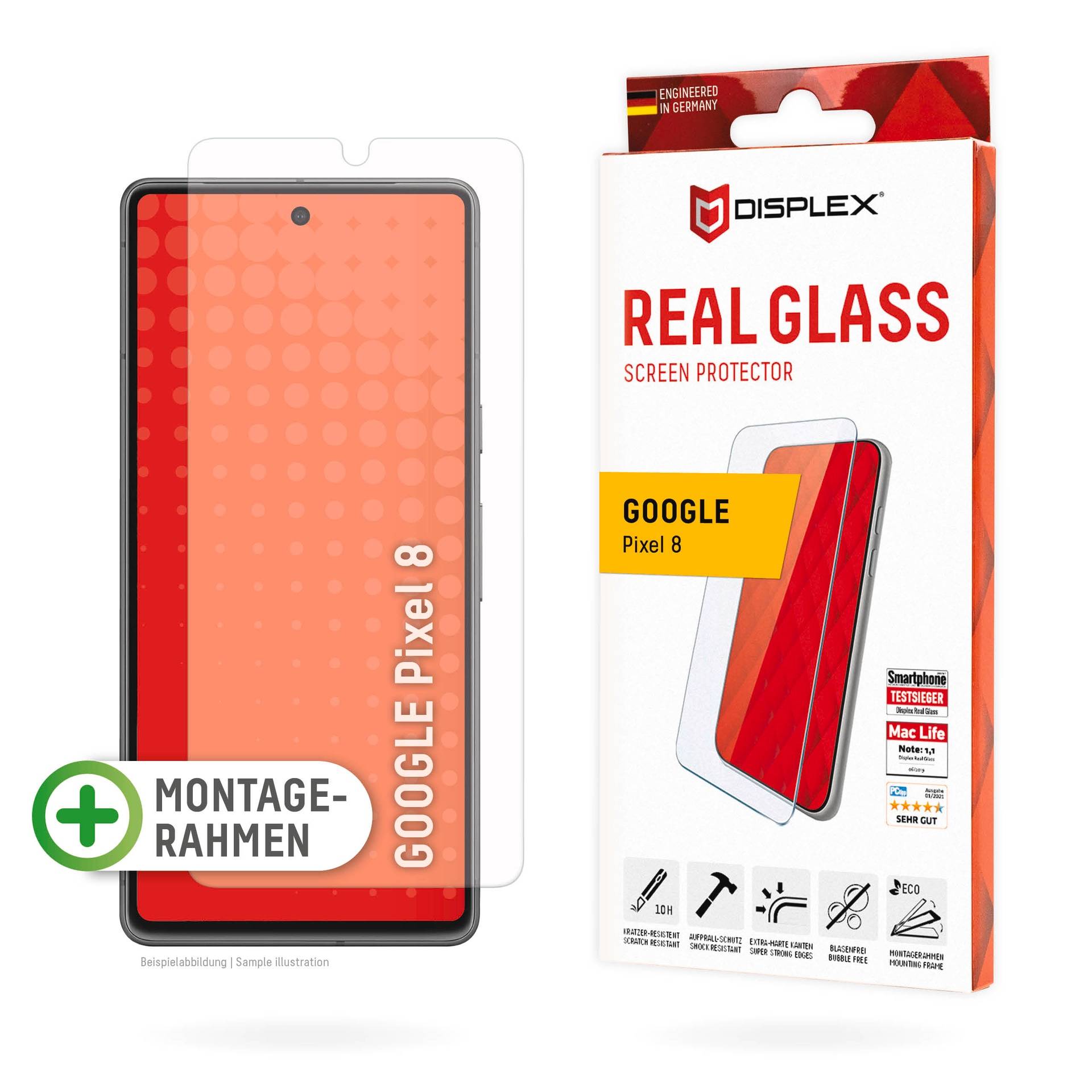 Displex Displayschutzglas »Real Glass«, Displayschutzfolie Displayschutz kratzer-resistent 10H splitterfest von Displex