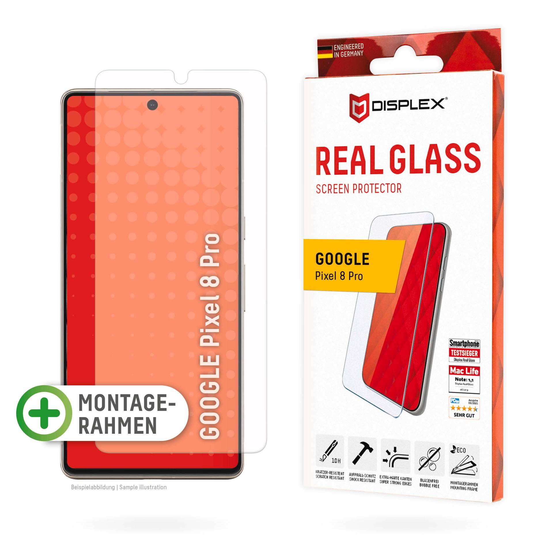 Displex Displayschutzglas »Real Glass«, Displayschutzfolie Displayschutz kratzer-resistent 10H splitterfest von Displex