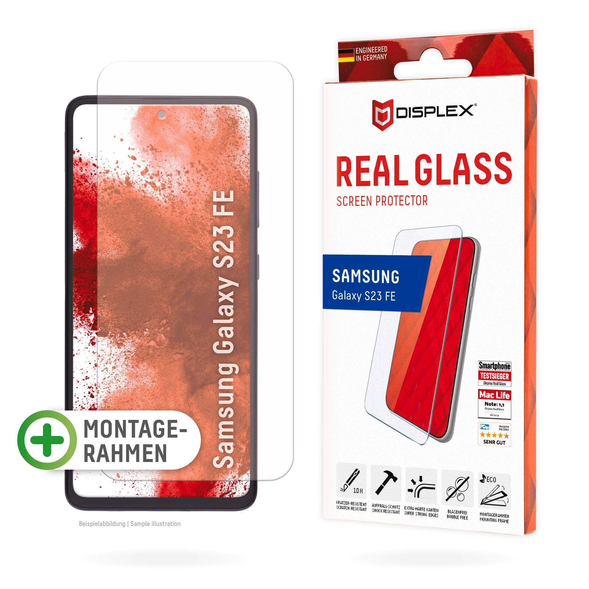 Displex Displayschutzglas »Real Glass«, für Samsung Galaxy S23 FE, Schutzglas von Displex