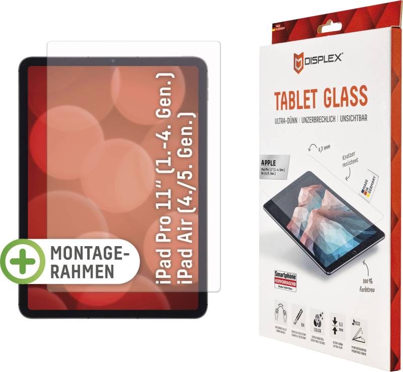 Displex Displayschutzfolie »Tablet Glass iPad Pro 11 (1/2/3)/Air (4)«, für Apple iPad Pro 11" (1.-4. Gen.)-Apple iPad Air (4. und 5. Gen.), (1 St.) von Displex