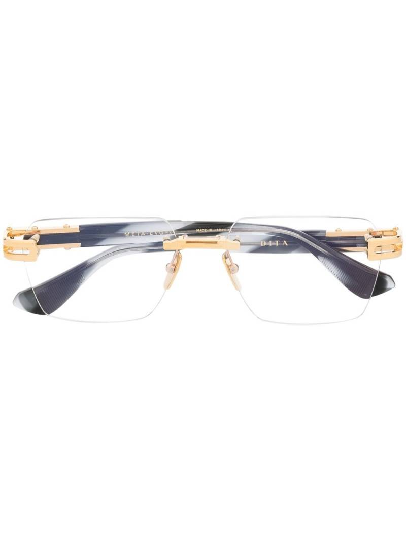 Dita Eyewear rimless square glasses - Gold von Dita Eyewear