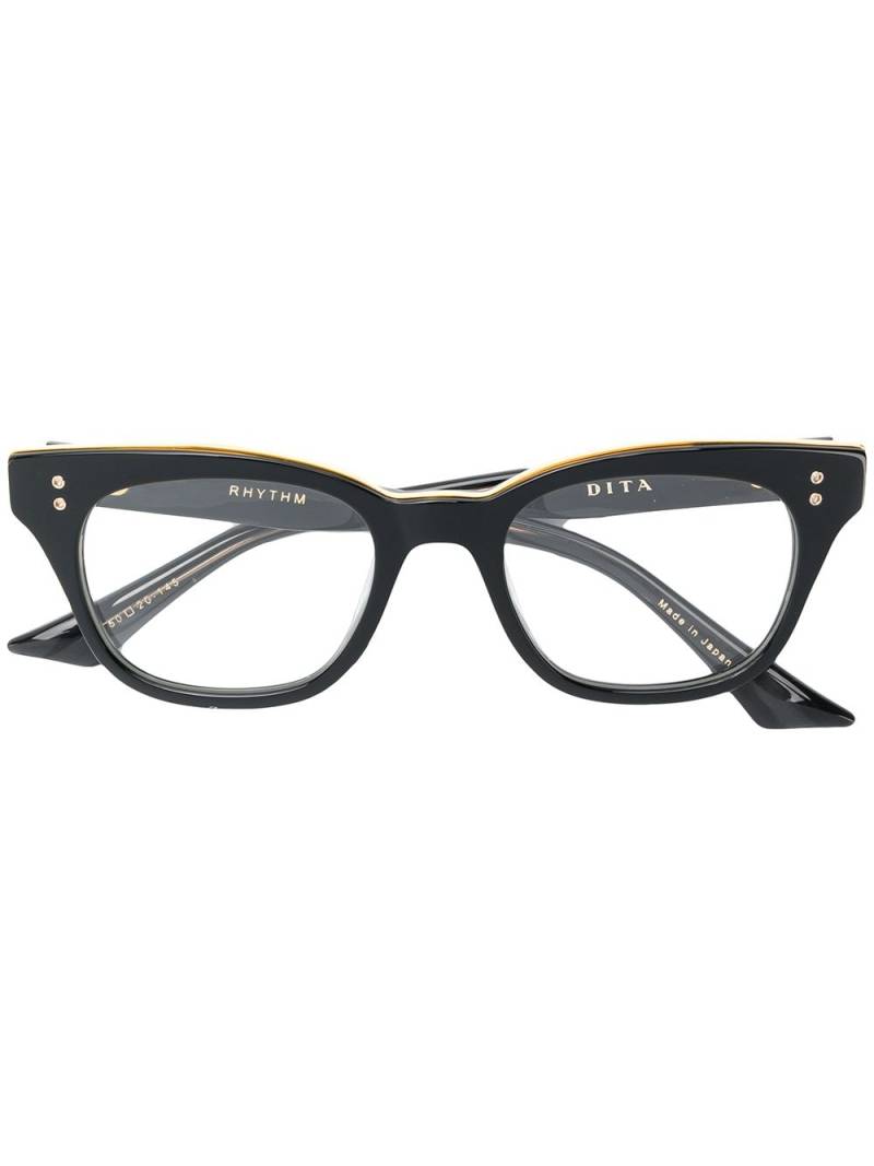 Dita Eyewear square frame glasses - Black von Dita Eyewear