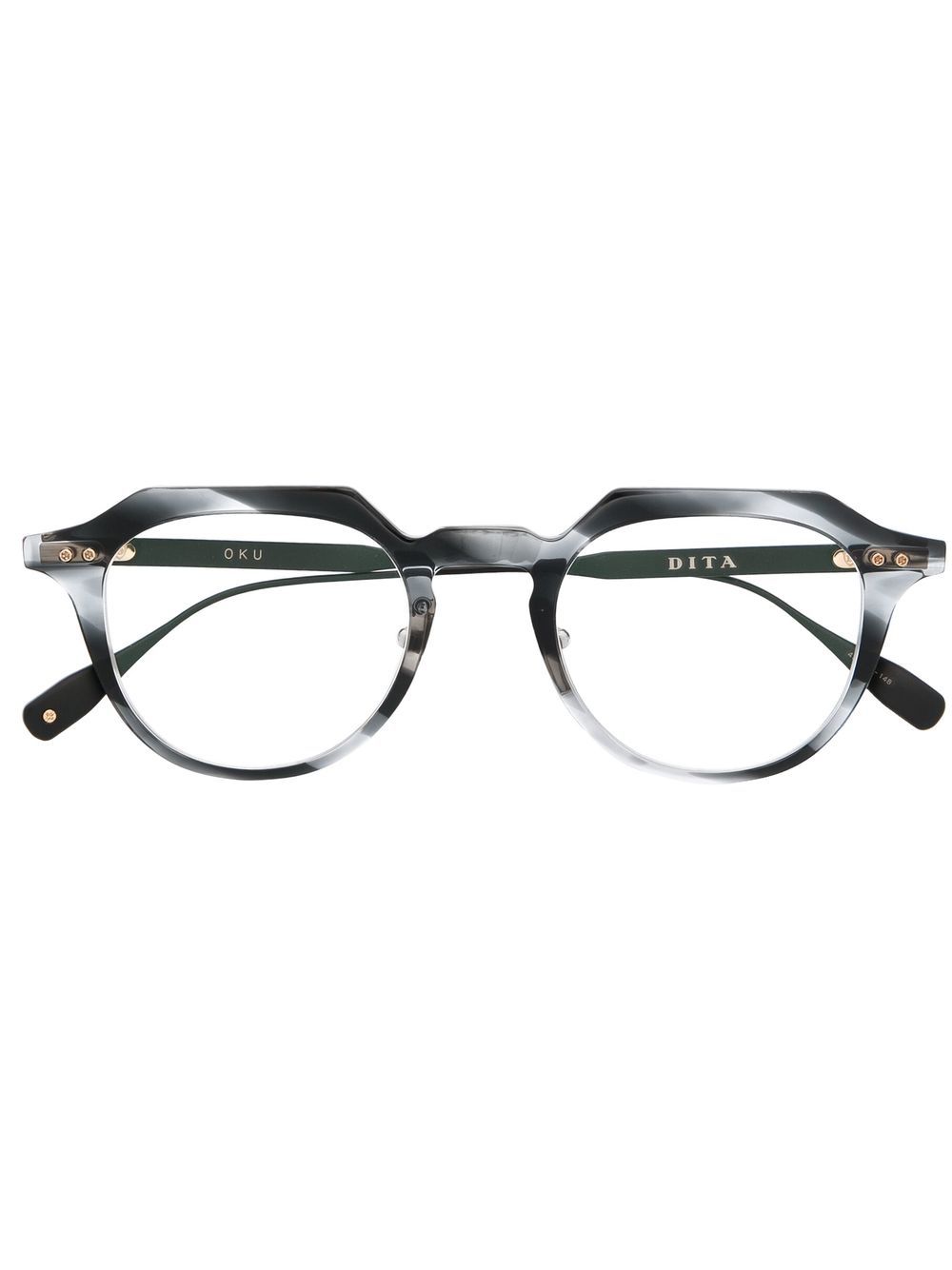 Dita Eyewear swirl-effect round-frame glasses - Black von Dita Eyewear