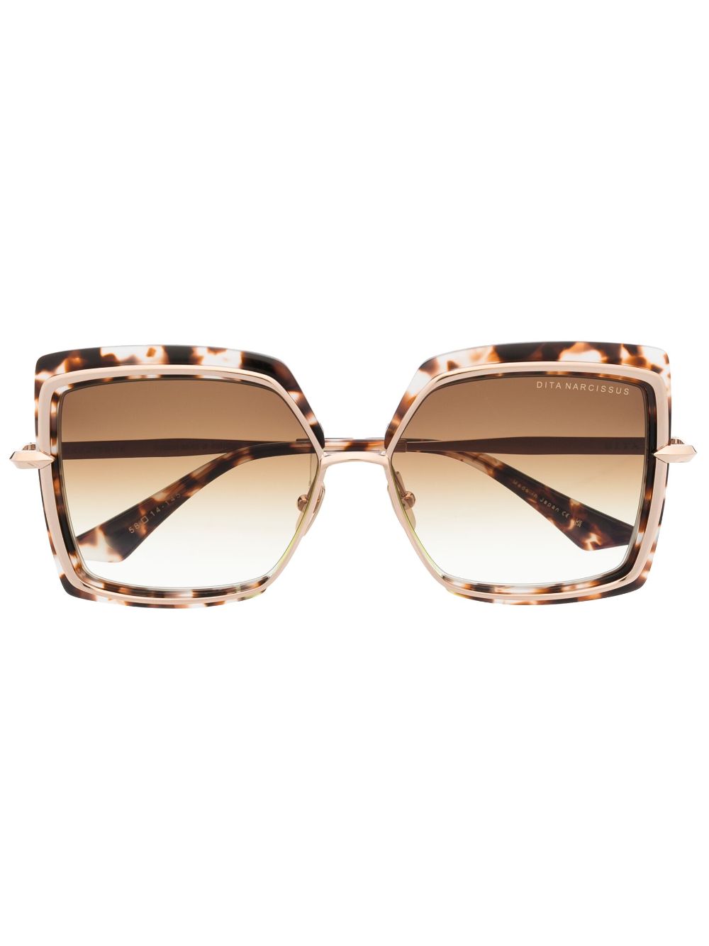 Dita Eyewear tortoiseshell square-frame sunglasses - Gold von Dita Eyewear