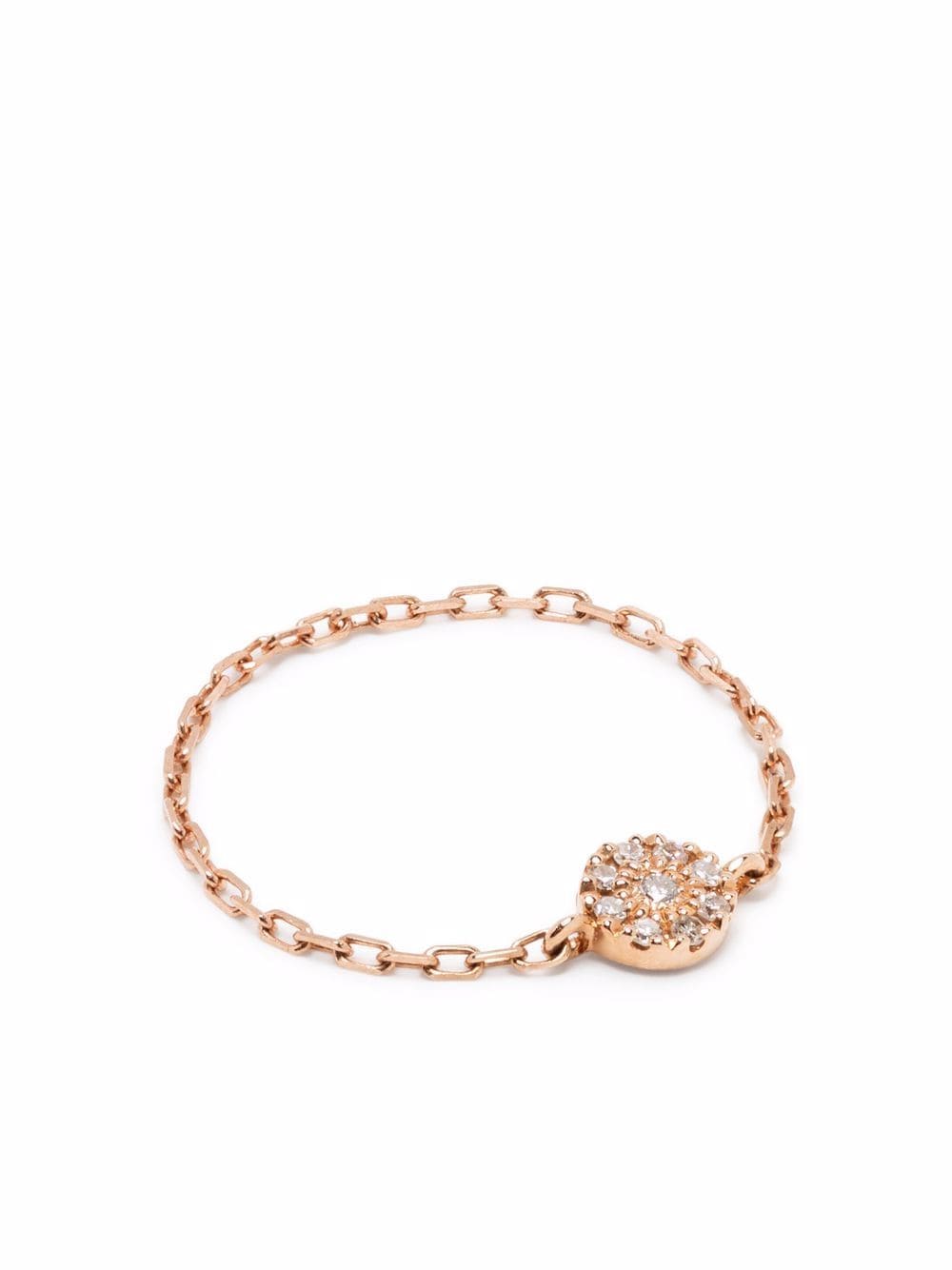 Djula 18kt rose gold target diamond chain ring - Pink von Djula