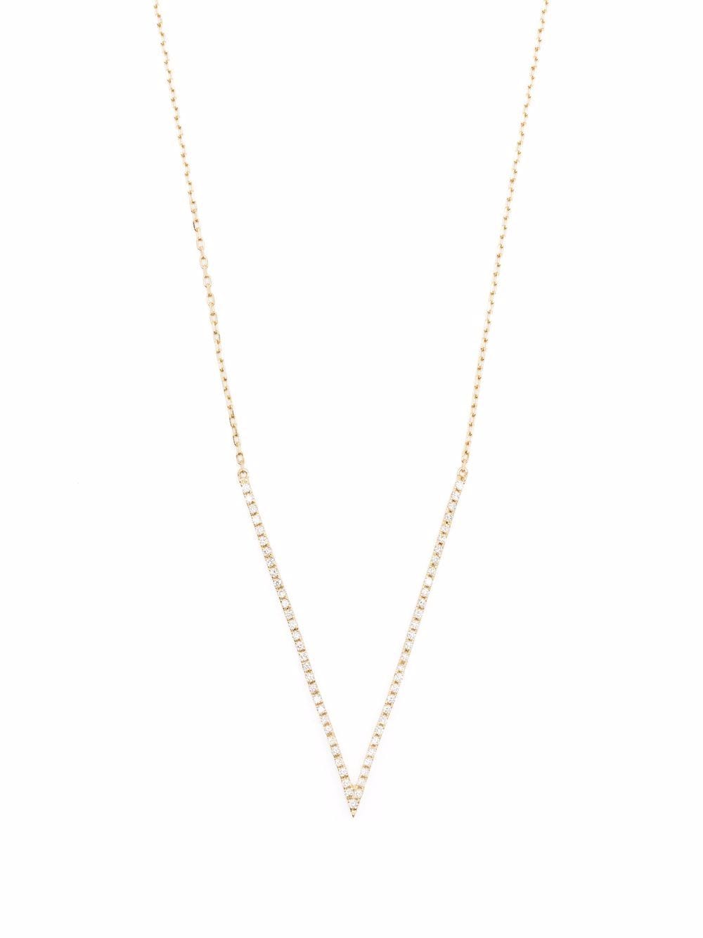 Djula 18kt yellow gold Big V diamond necklace von Djula