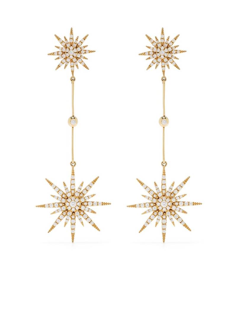 Djula 18kt yellow gold diamond Sun 2 drop earrings von Djula