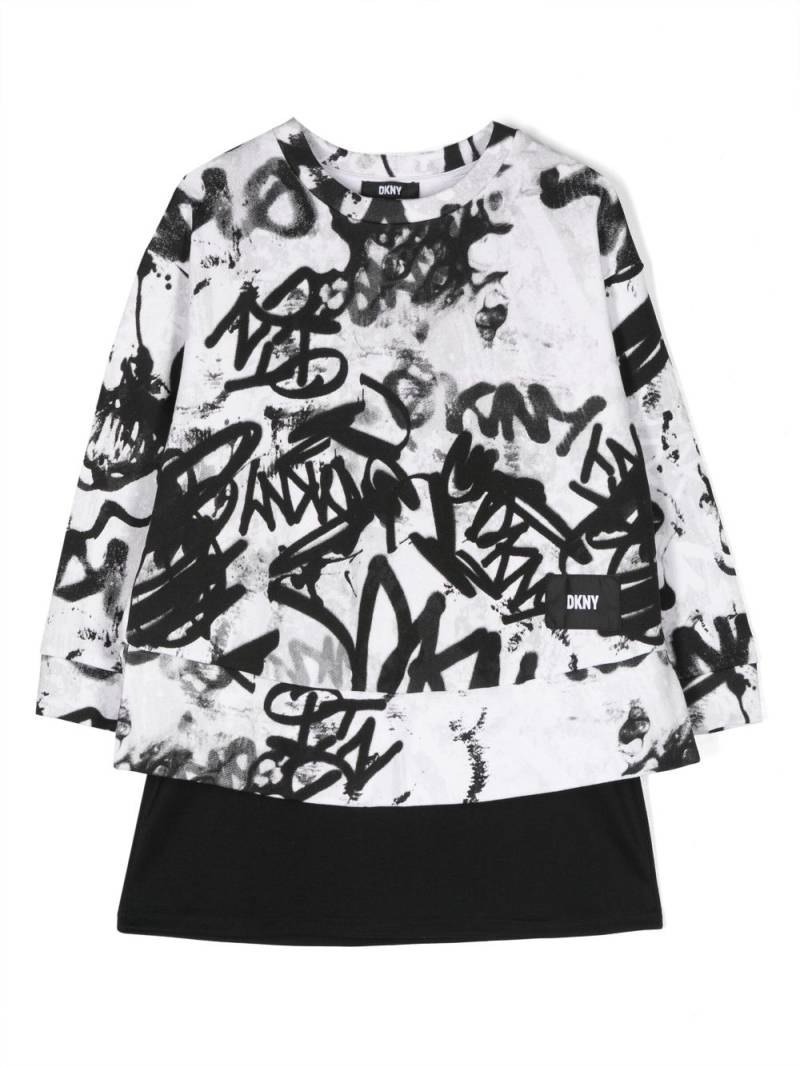 Dkny Kids Graffiti-print layered minidress - White von Dkny Kids