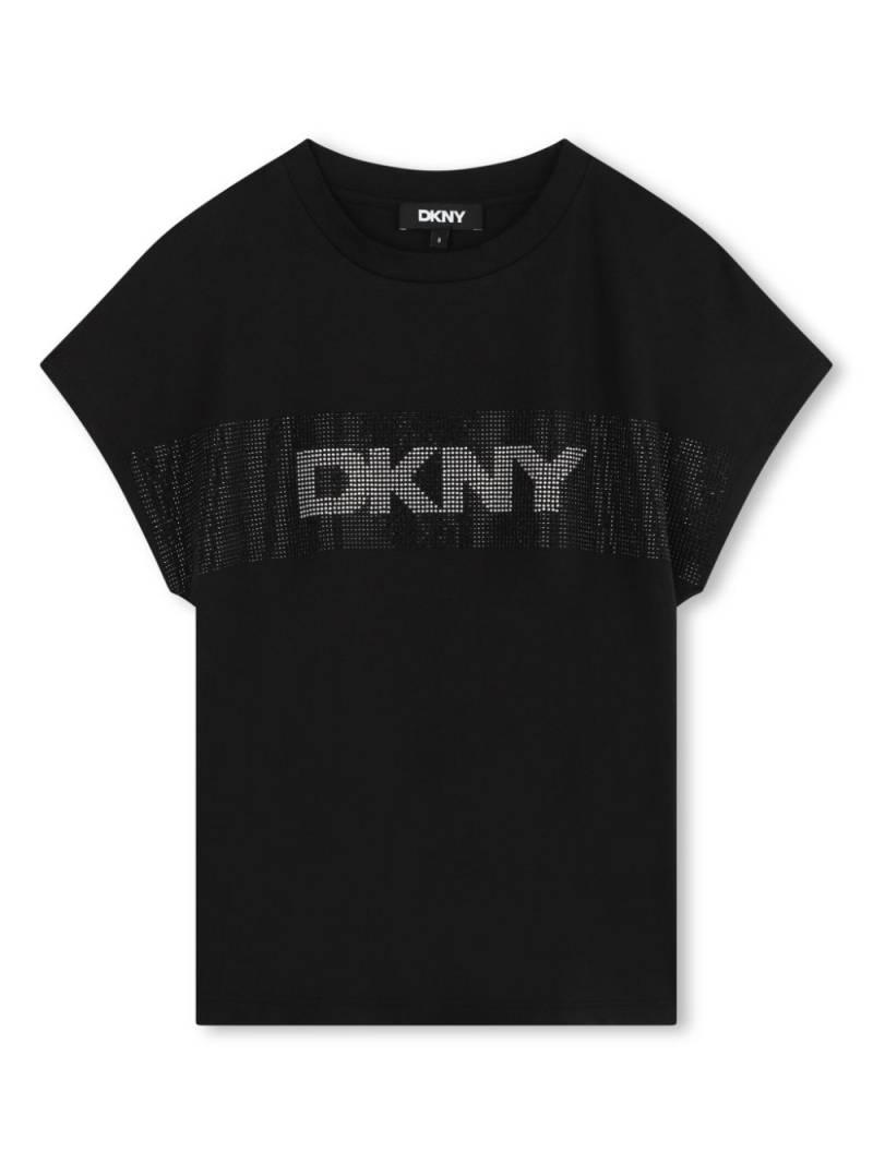 Dkny Kids crystal-embellished cotton T-shirt - Black von Dkny Kids