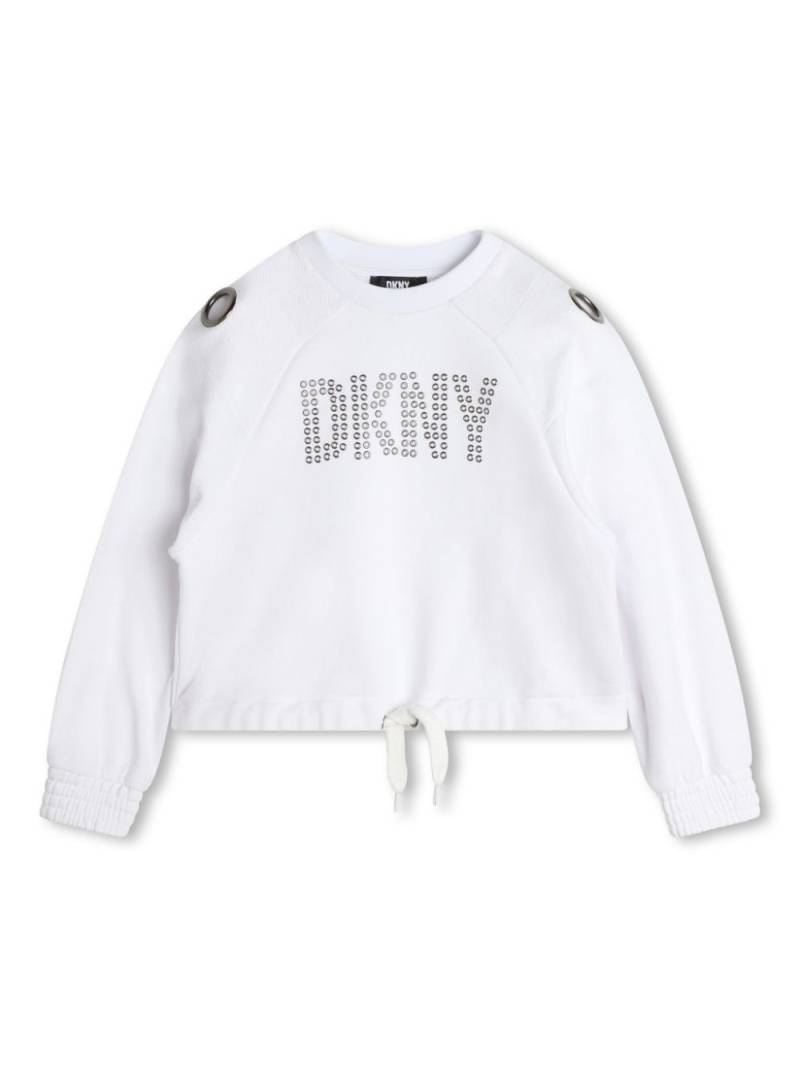 Dkny Kids eyelet-logo cotton sweatshirt - White von Dkny Kids