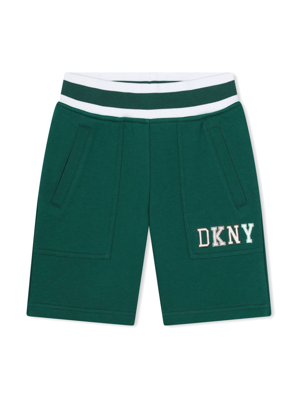Dkny Kids logo-appliqué cotton shorts - Green von Dkny Kids