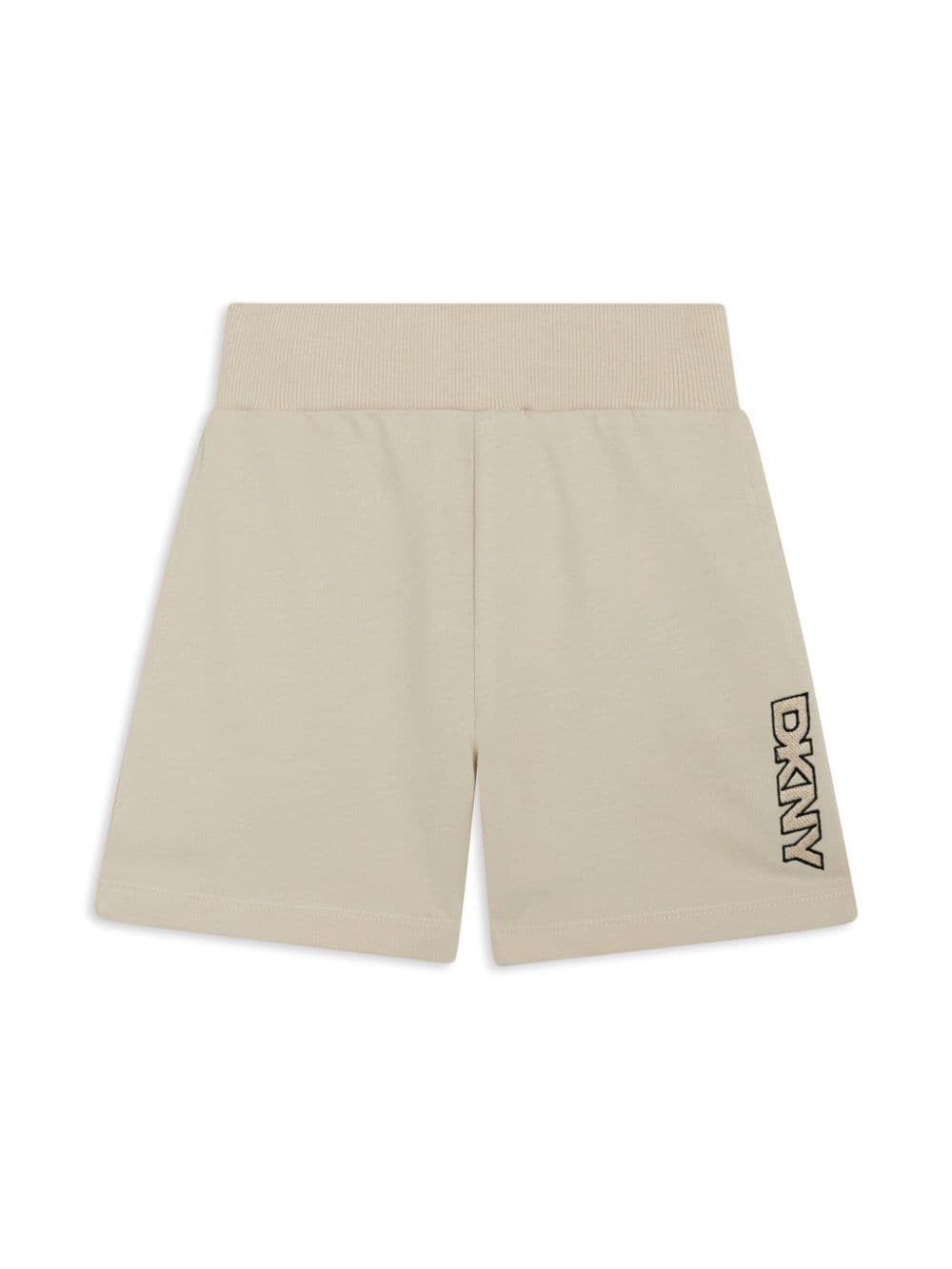 Dkny Kids logo-appliqué shorts - Neutrals von Dkny Kids