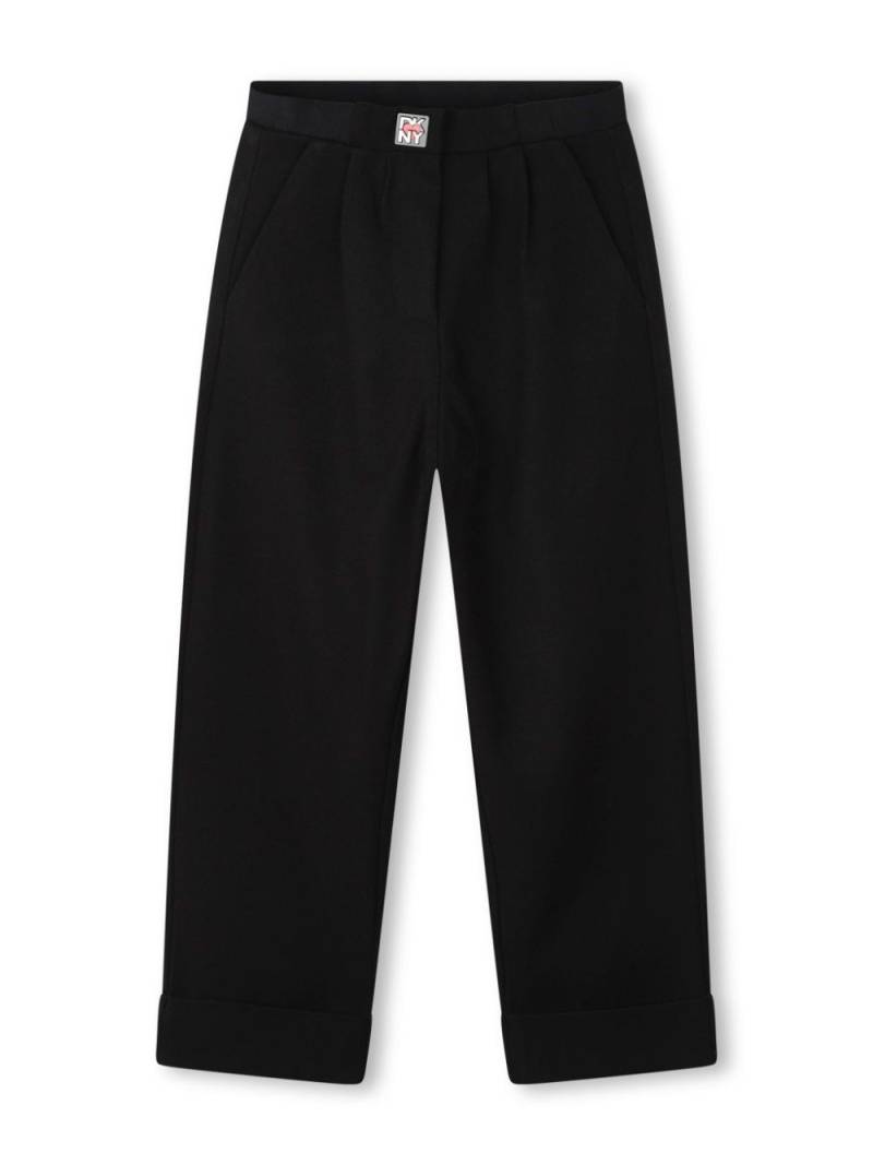 Dkny Kids logo-appliqué straight trousers - Black von Dkny Kids