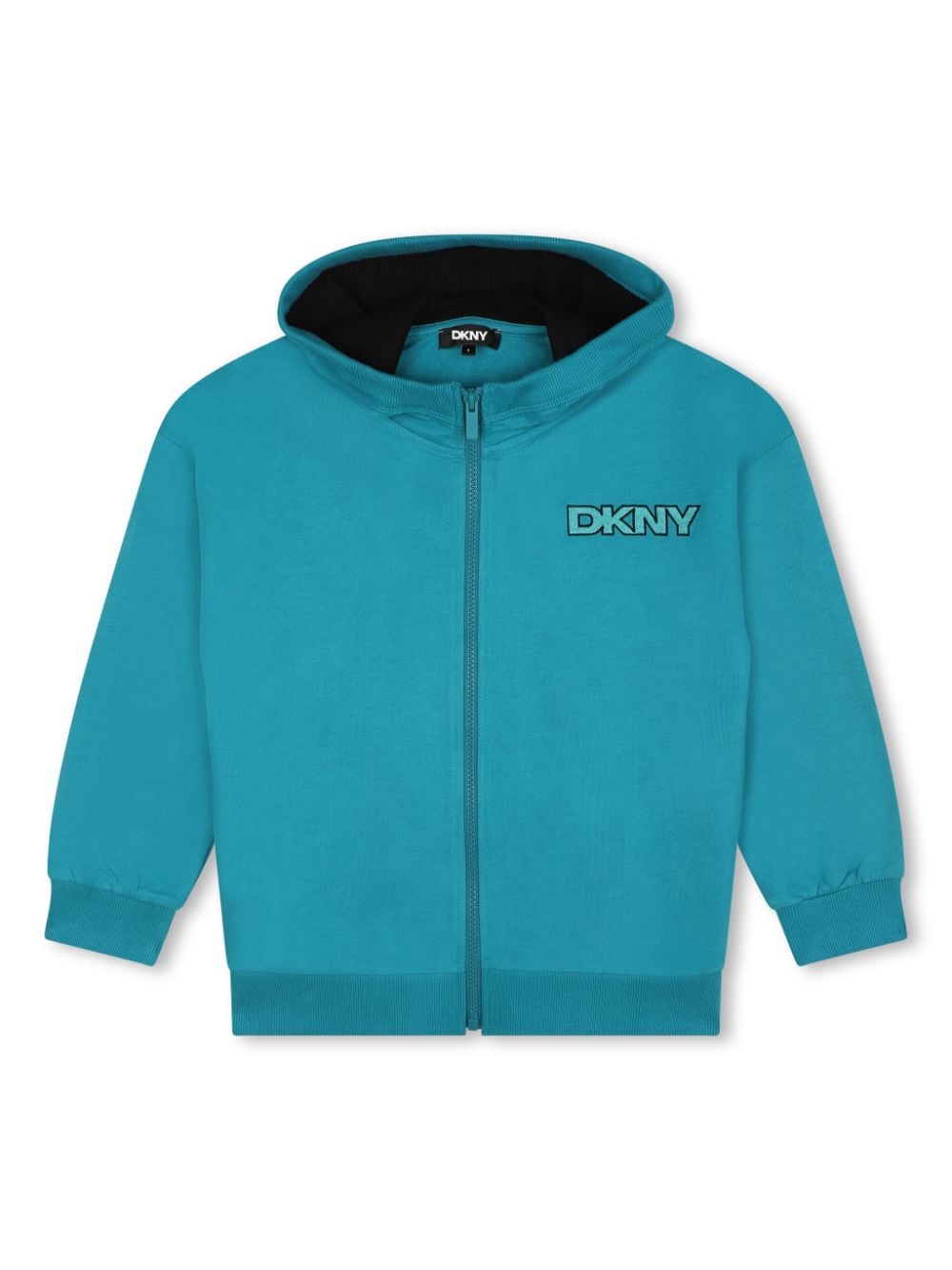 Dkny Kids logo-embroidered cotton hooded jacket - Blue von Dkny Kids
