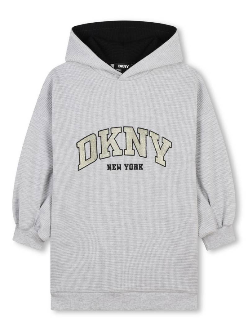 Dkny Kids logo-embroidered hooded dress - Grey von Dkny Kids