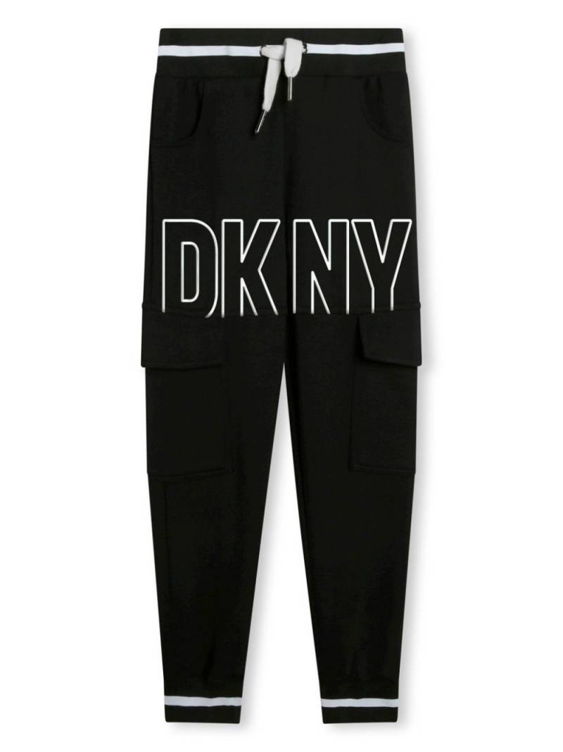 Dkny Kids logo-embroidery cotton track pants - Black von Dkny Kids