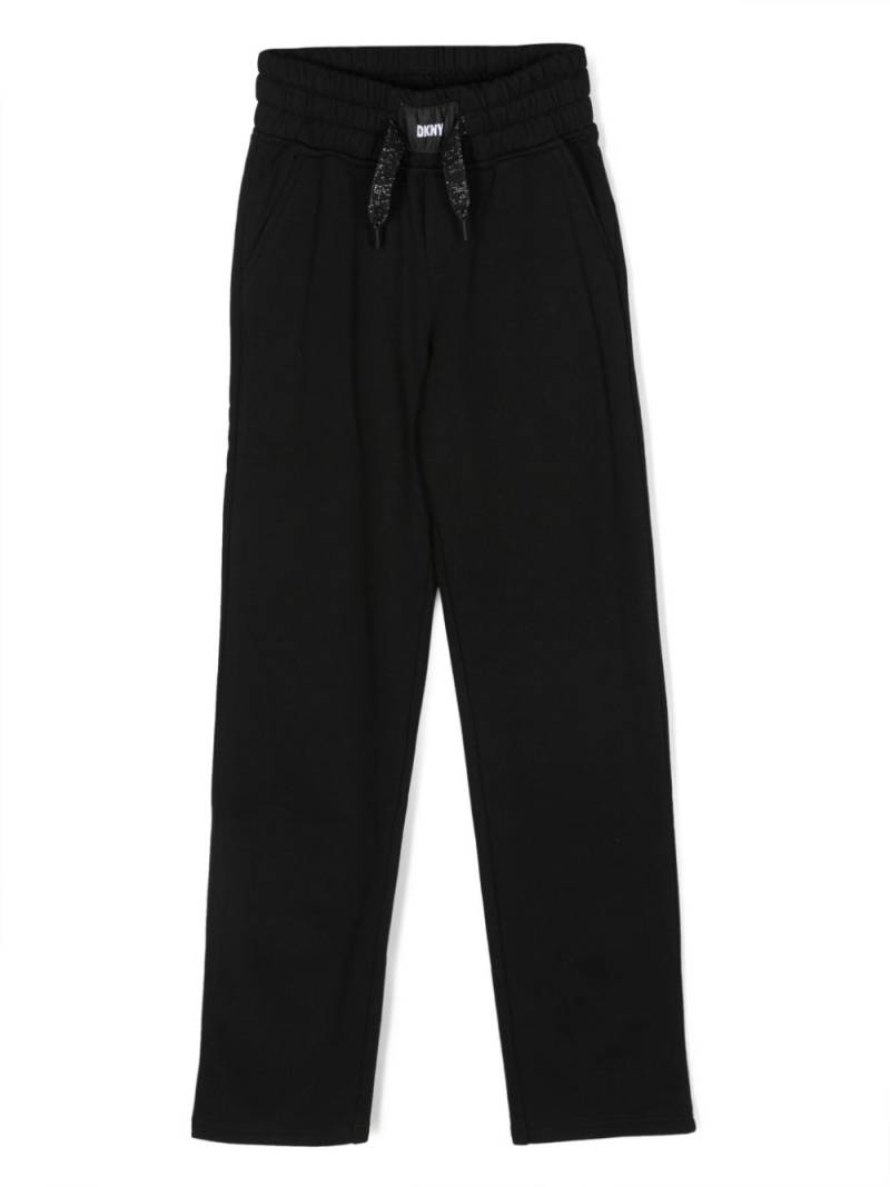 Dkny Kids logo-patch drawstring track pants - Black von Dkny Kids