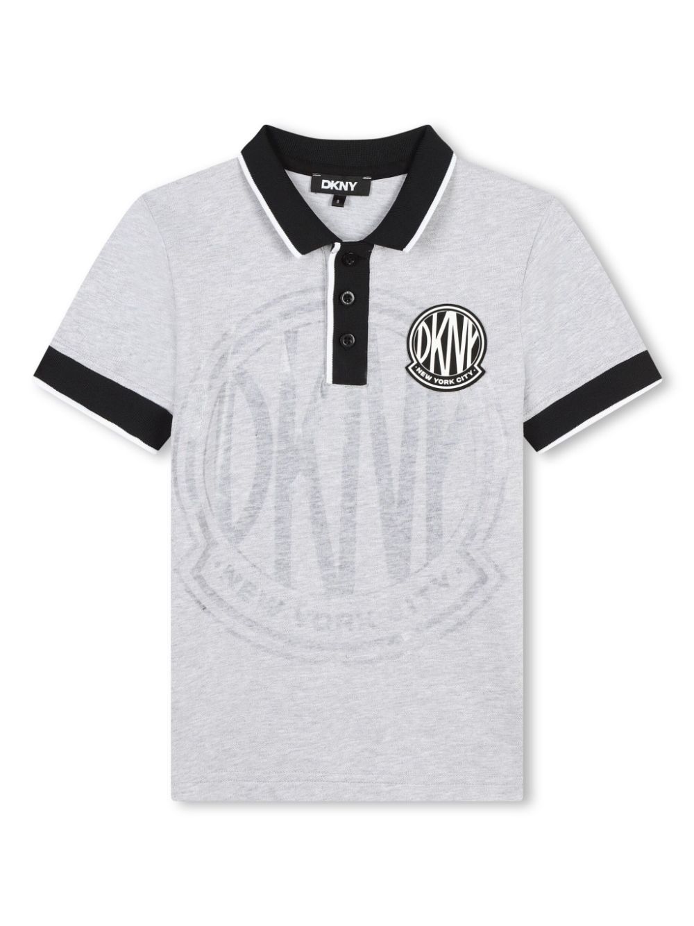 Dkny Kids logo-patch polo shirt - Grey von Dkny Kids