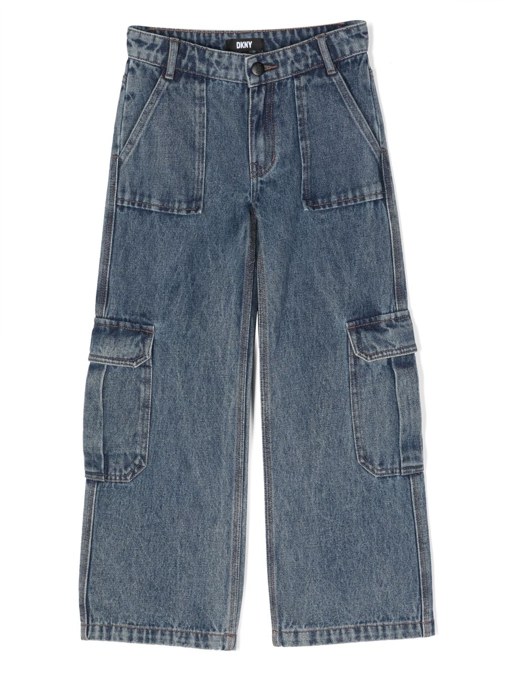 Dkny Kids elasticated cargo jeans - Blue von Dkny Kids