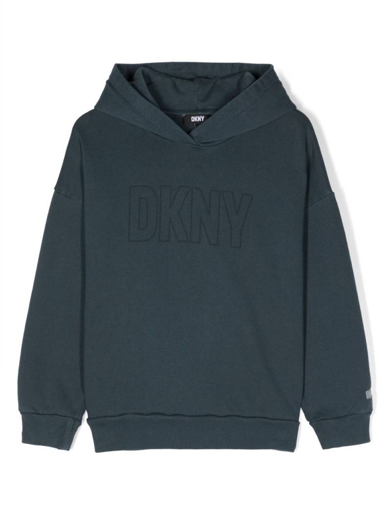 Dkny Kids logo-print French-terry hoodie - Blue von Dkny Kids