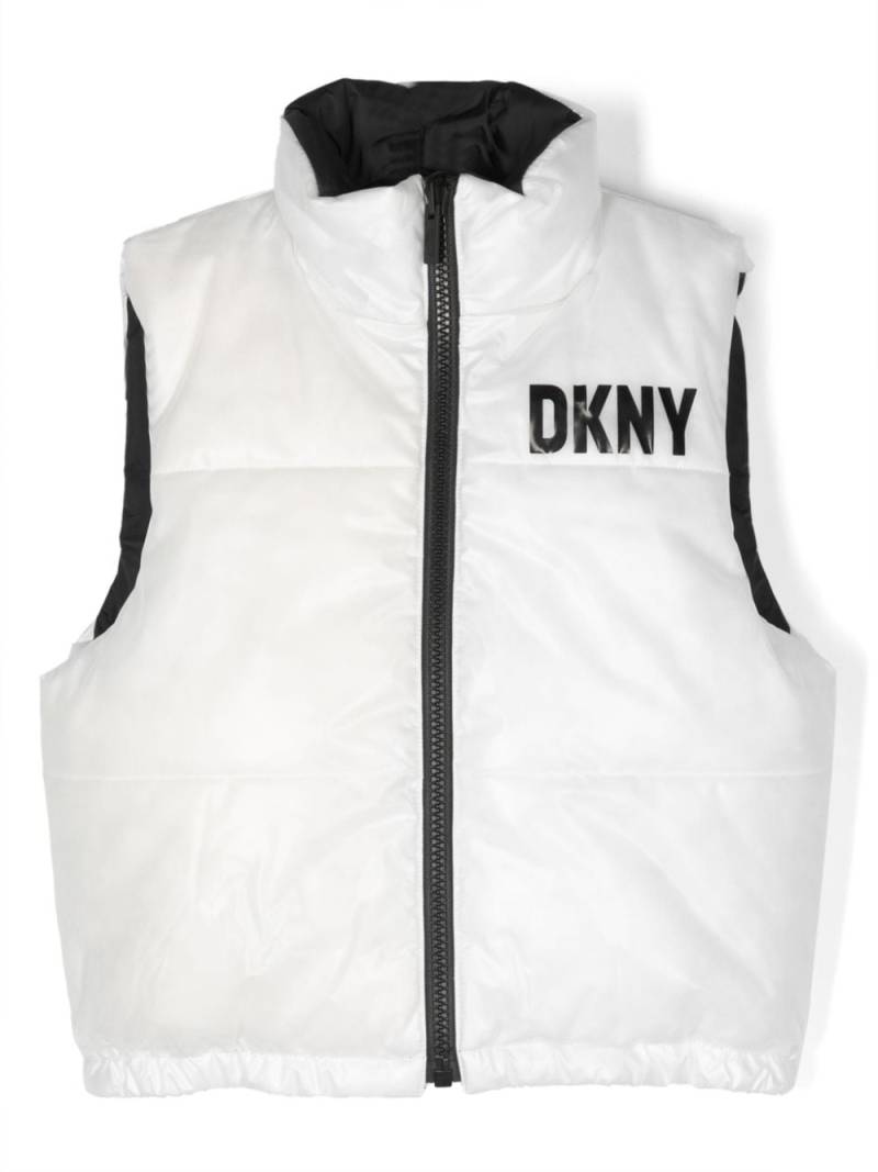 Dkny Kids logo-print contrasting-trim gilet - White von Dkny Kids