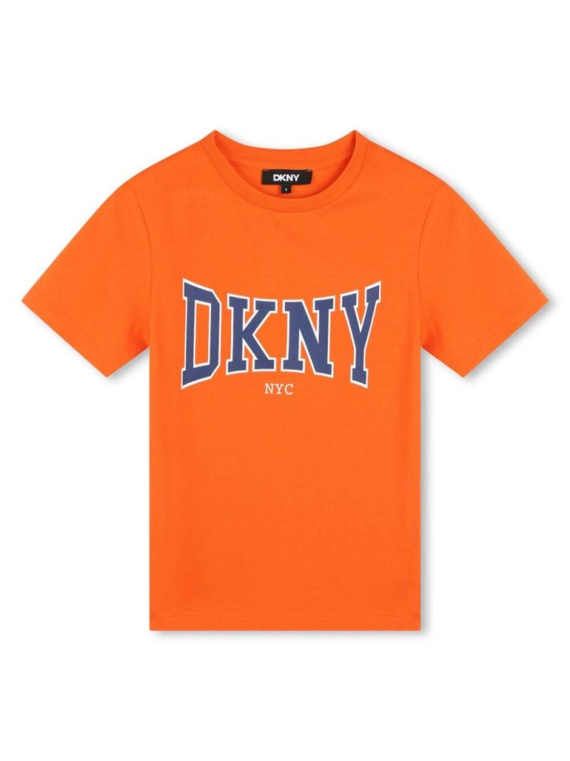 Dkny Kids logo-print cotton T-shirt - Orange von Dkny Kids