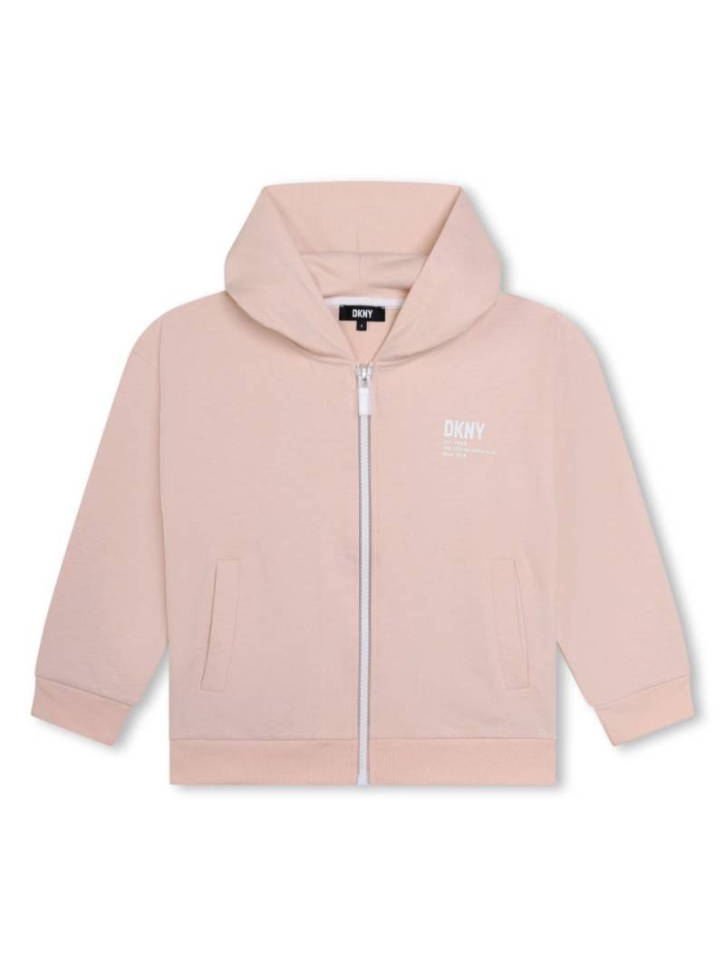 Dkny Kids logo-print cotton hoodie - Pink von Dkny Kids