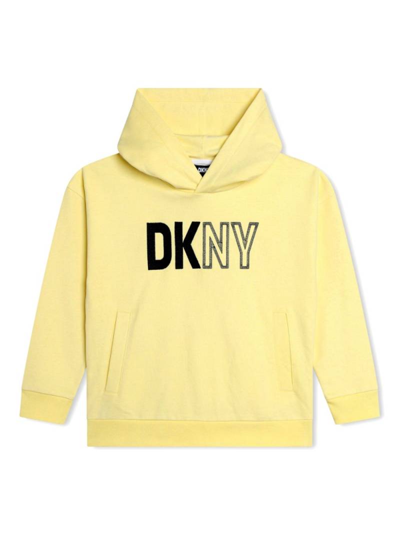 Dkny Kids logo-print cotton hoodie - Yellow von Dkny Kids