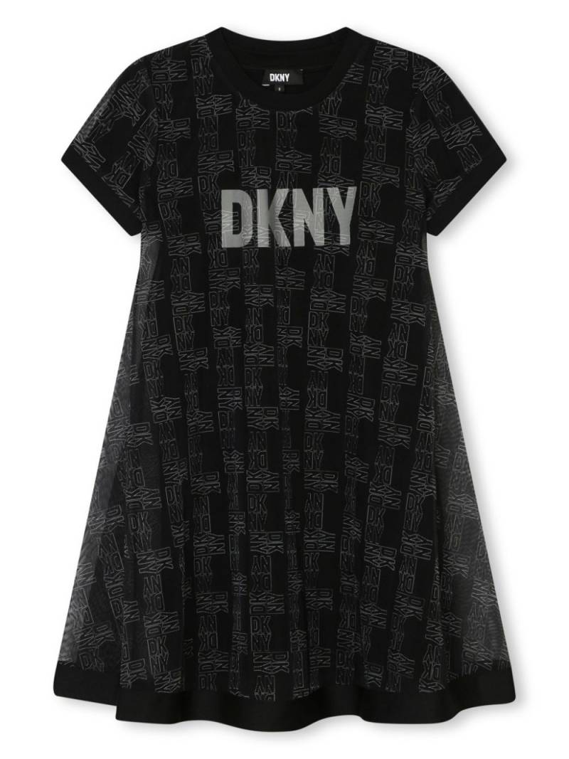 Dkny Kids logo-print layered dress - Black von Dkny Kids