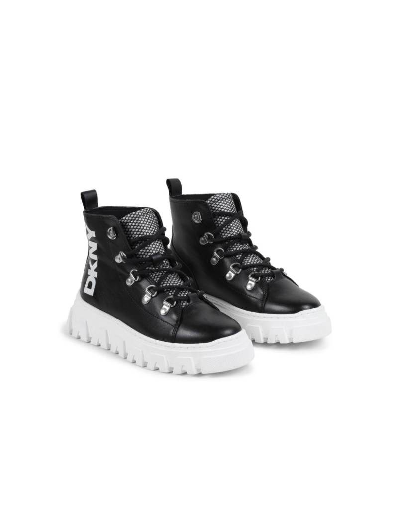 Dkny Kids logo-print leather boots - Black von Dkny Kids