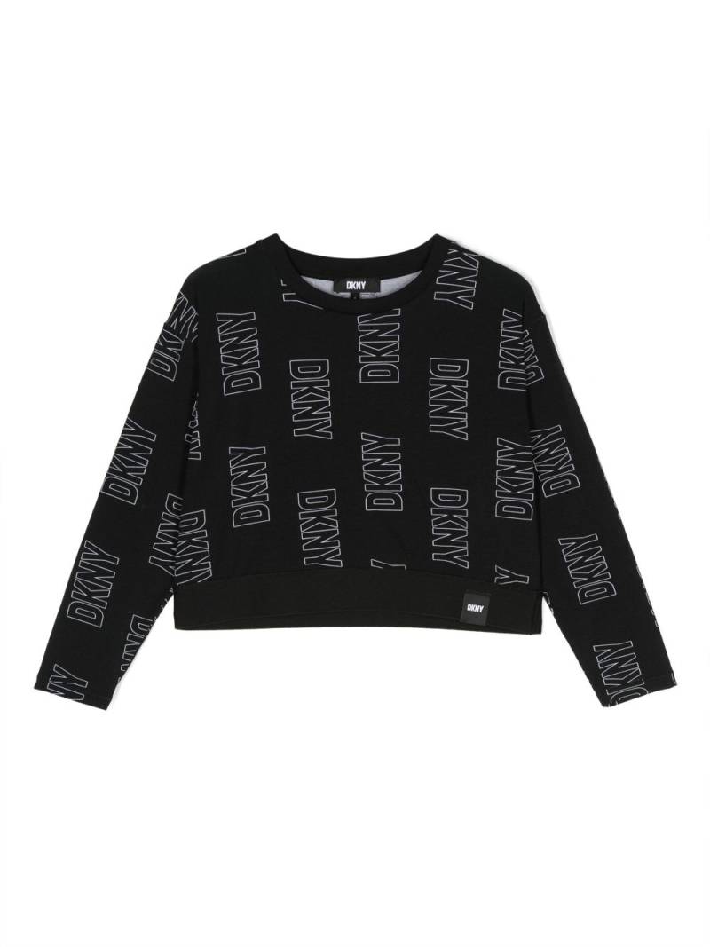 Dkny Kids logo-print long-sleeve cotton T-shirt - Black von Dkny Kids