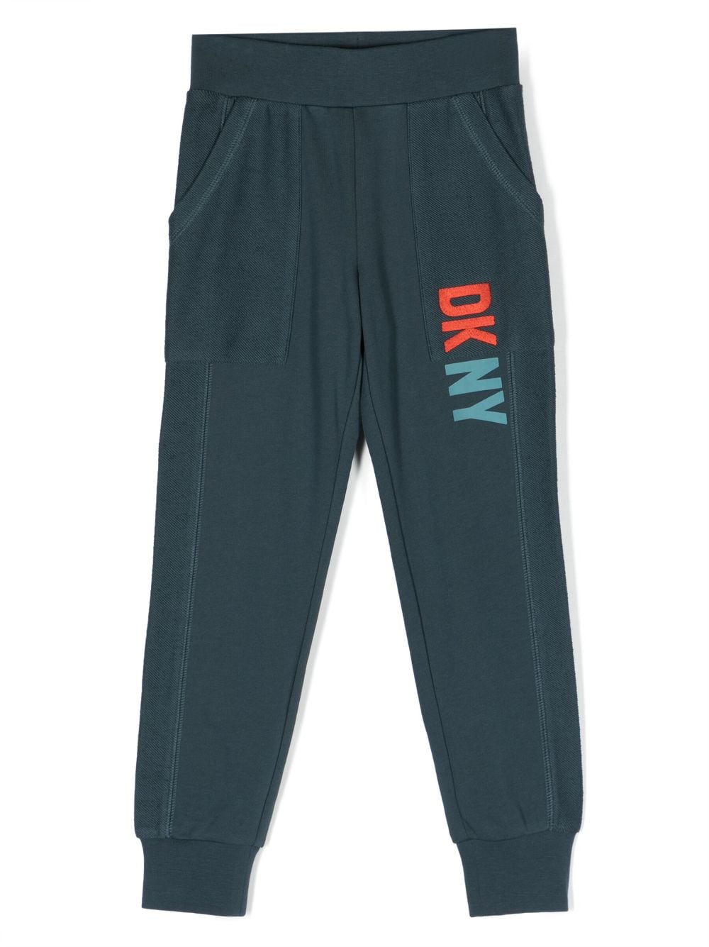 Dkny Kids logo print patchwork track pants - Blue von Dkny Kids