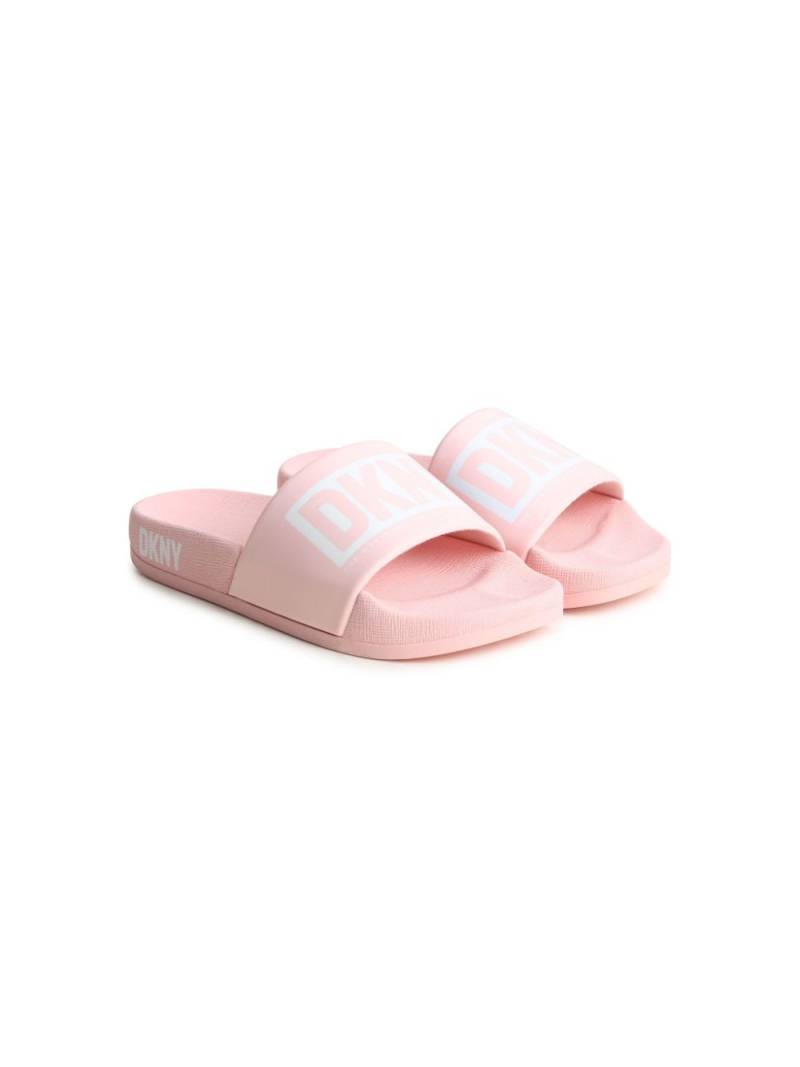 Dkny Kids logo-print pool slides - Pink von Dkny Kids