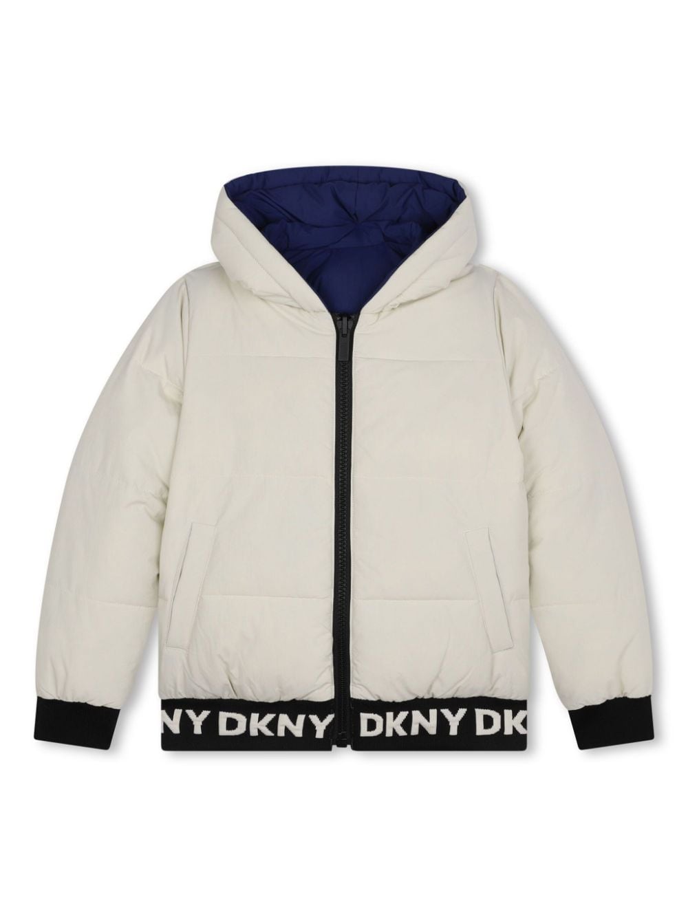 Dkny Kids logo-print reversible puffer jacket - Blue von Dkny Kids