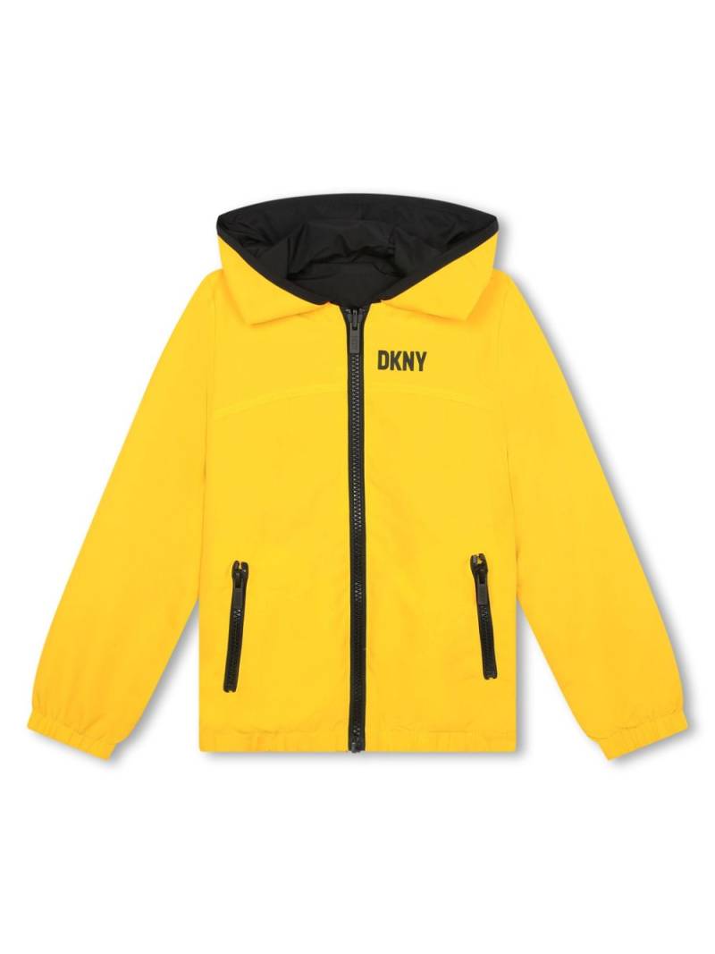 Dkny Kids logo-print reversible windbreaker - Yellow von Dkny Kids