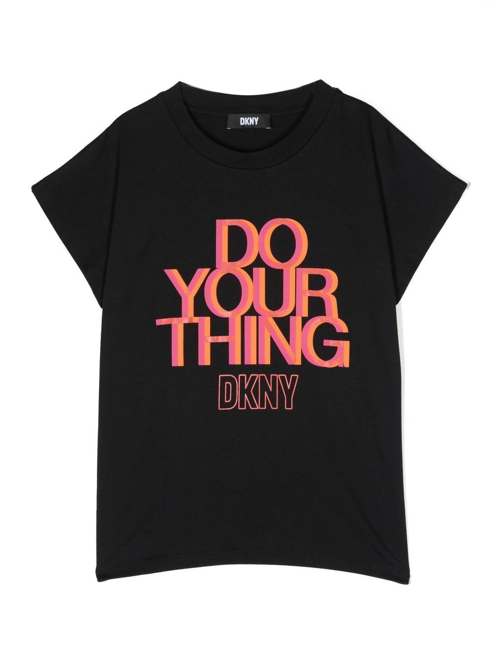 Dkny Kids logo-print short-sleeve T-shirt - Black von Dkny Kids