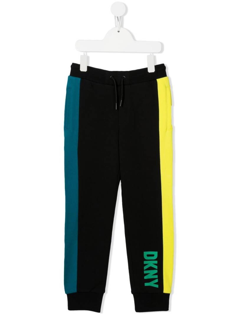 Dkny Kids logo-print striped joggers - Black von Dkny Kids