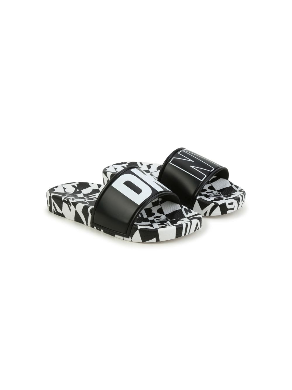 Dkny Kids logo-print two-tone slides - Black von Dkny Kids