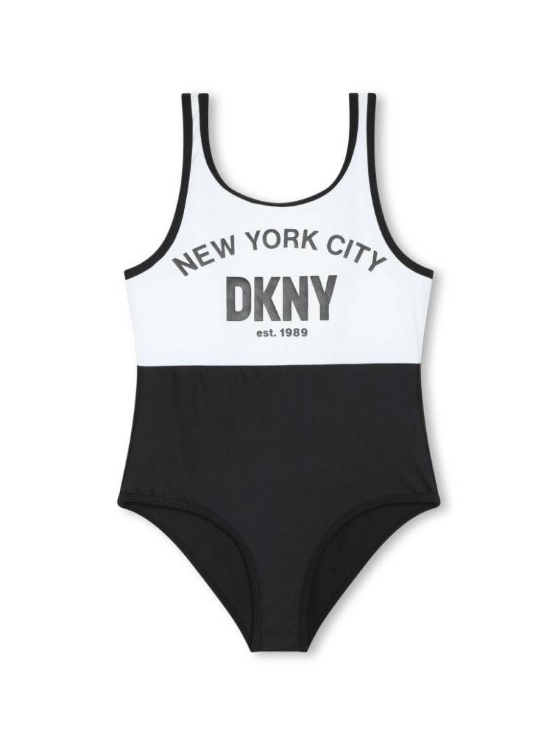 Dkny Kids logo-print two-tone swimsuit - Black von Dkny Kids